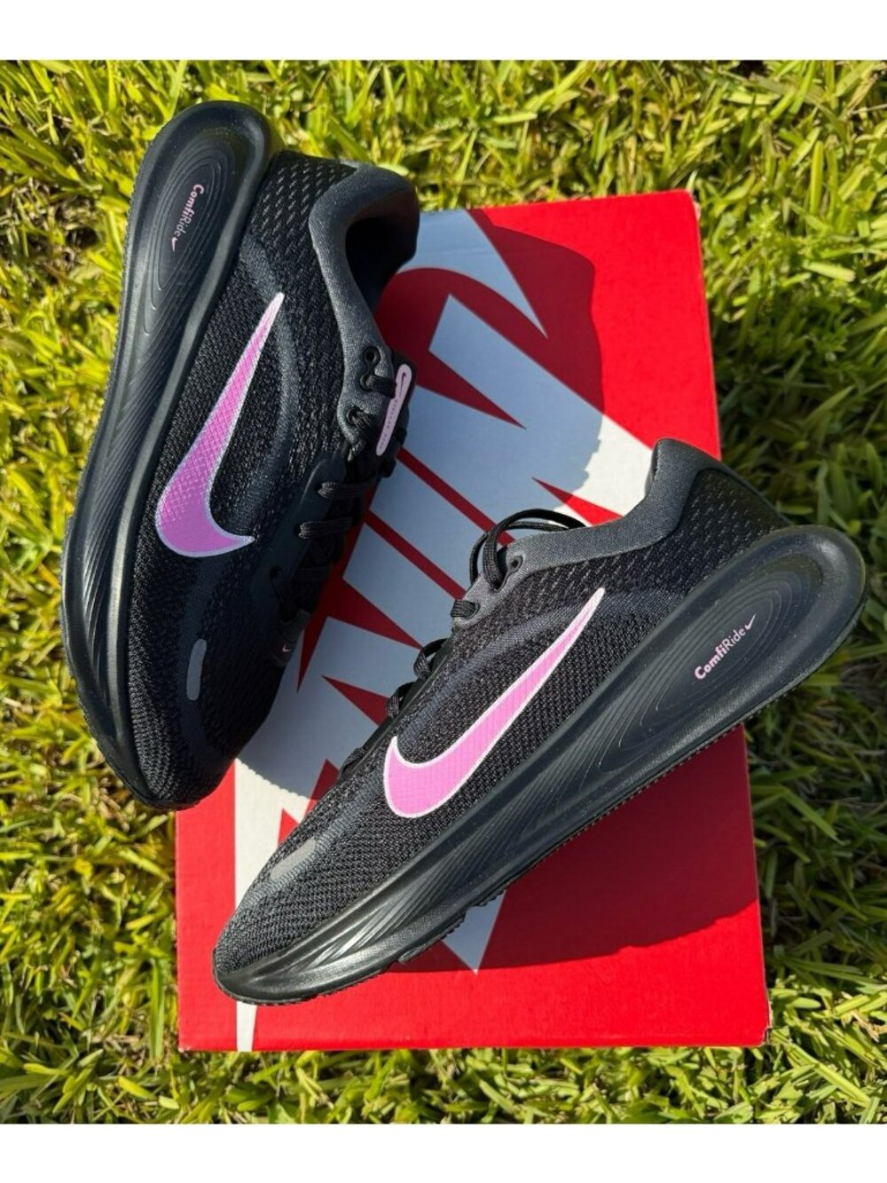 6Y / 7.5 WOMEN'S NIKE STELLAR RIDE BLACK PINK HQ3266-005 RUNNING SNEAKERS